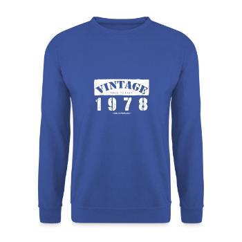 45 Year Old: Vintage Classic 1978 45th Birthday - Unisex Sweatshirt - royal blue - Front - Alina (178cm) & Michal (187cm)