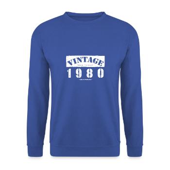 43 Year Old: Vintage Classic 1980 43rd Birthday - Unisex Sweatshirt - royal blue - Front - Alina (178cm) & Michal (187cm)