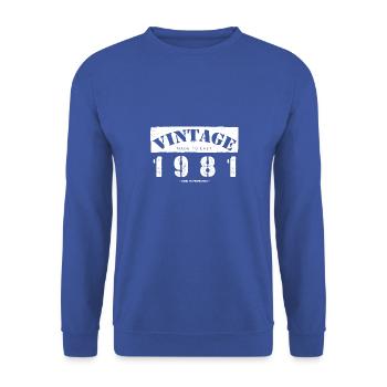 42 Year Old: Vintage Classic 1981 42nd Birthday - Unisex Sweatshirt - royal blue - Front - Alina (178cm) & Michal (187cm)