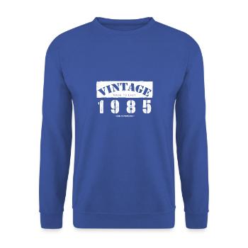 38 Year Old: Vintage Classic 1985 38th Birthday - Unisex Sweatshirt - royal blue - Front - Alina (178cm) & Michal (187cm)