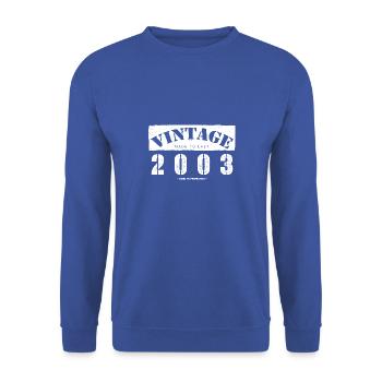 20 ans: Vintage Classic 2003 20e anniversaire - Sweat-shirt Unisexe - bleu royal - Devant - Alina (178cm) & Michal (187cm)