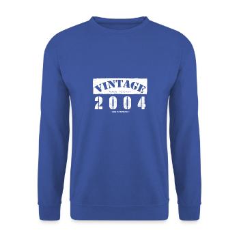 19 ans : Vintage Classic 2004 19ème anniversaire - Sweat-shirt Unisexe - bleu royal - Devant - Alina (178cm) & Michal (187cm)