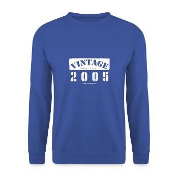 18 Year Old: Vintage Classic 2005 18th Birthday - Unisex Sweatshirt - royal blue - Front - Alina (178cm) & Michal (187cm)