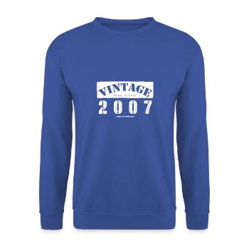 16 ans : Vintage Classic 2007 16ème anniversaire - Sweat-shirt Unisexe - bleu royal - Devant - Alina (178cm) & Michal (187cm)