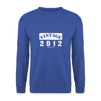 11 ans : Vintage Classic 2012 11ème anniversaire - Sweat-shirt Unisexe - bleu royal - Devant - Alina (178cm) & Michal (187cm)