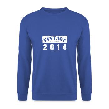 9 Year Old: Vintage Classic 2014 9th Birthday - Unisex Sweatshirt - royal blue - Front - Alina (178cm) & Michal (187cm)