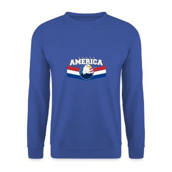 America USA Flag Party in The USA Patriotic 4th - Unisex Sweatshirt - royal blue - Front - Alina (178cm) & Michal (187cm)