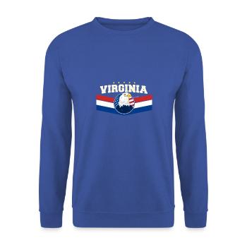 USA Flag Party in The USA Patriotic 4th of July - Unisex Sweatshirt - royal blue - Front - Alina (178cm) & Michal (187cm)
