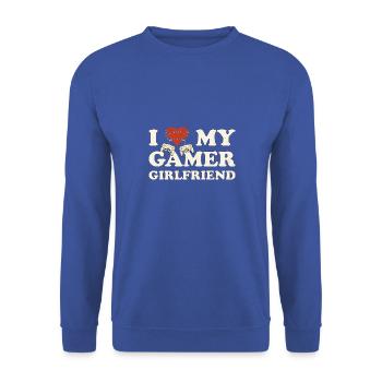 I Heart My Gamer Girlfriend - I Love My Gamer - Unisex Sweatshirt - royal blue - Front - Alina (178cm) & Michal (187cm)