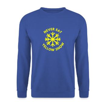 Iss niemals gelben Schnee - Unisex Pullover - Royalblau - Vorne - Alina (178cm) & Michal (187cm)