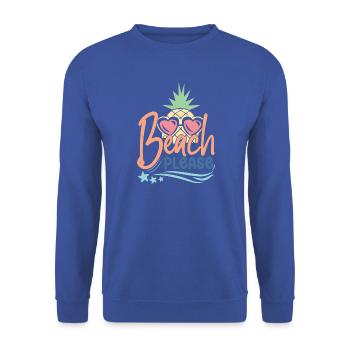 Strand bitte - Unisex Pullover - Royalblau - Vorne - Alina (178cm) & Michal (187cm)