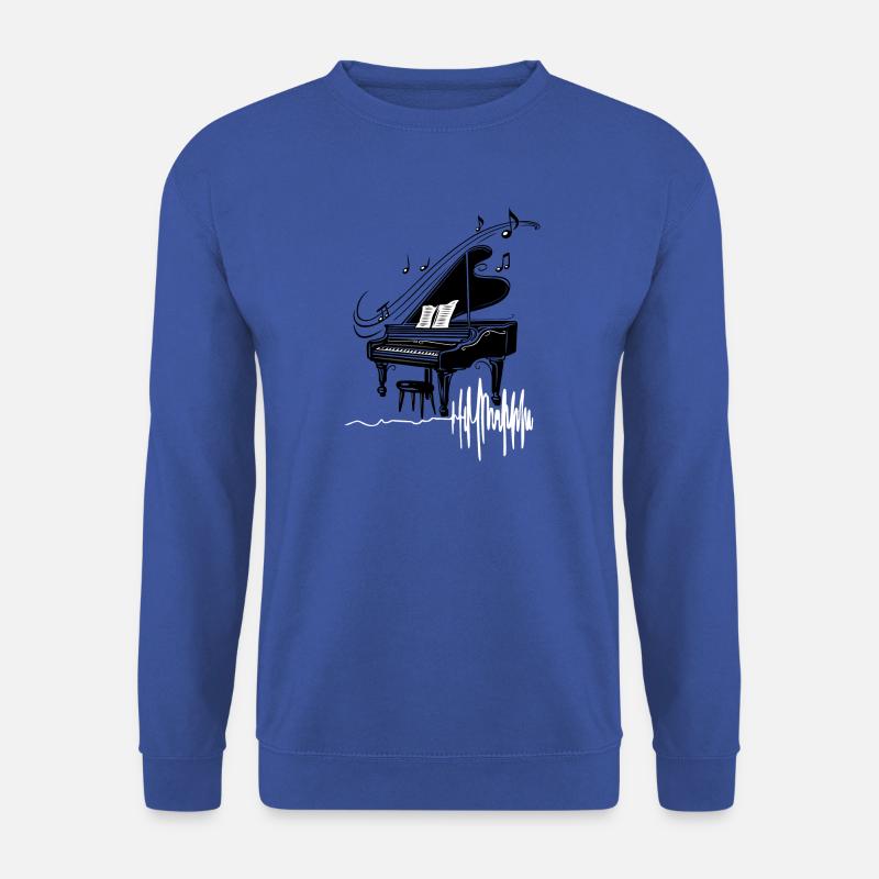Herzschlag Piano Klavier Herzfrequenz - Unisex Pullover - Royalblau