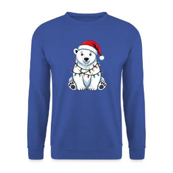 Polar Bear Christmas Sweater Christmas North Pole - Unisex Sweatshirt - royal blue - Front - Alina (178cm) & Michal (187cm)
