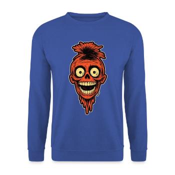 Crimson Skull Mohawk Maskottchen - Unisex Pullover - Royalblau - Vorne - Alina (178cm) & Michal (187cm)