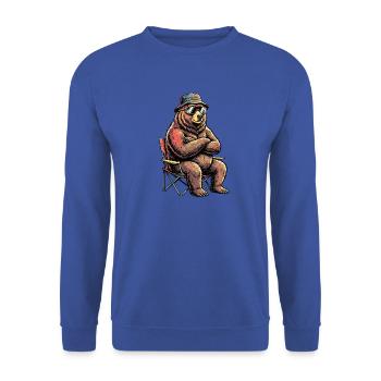 Camper Bär - Unisex Pullover - Royalblau - Vorne - Alina (178cm) & Michal (187cm)