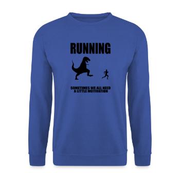 Laufende Motivation - Unisex Pullover - Royalblau - Vorne - Alina (178cm) & Michal (187cm)