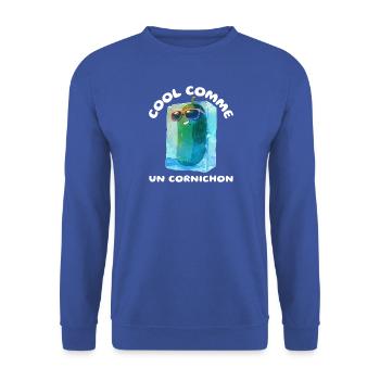 Cool comme un cornichon - Sweat-shirt Unisexe - bleu royal - Devant - Alina (178cm) & Michal (187cm)