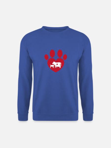 Animaux, patte, chien, chat, cochon, poulet - Sweat-shirt Unisexe - bleu royal