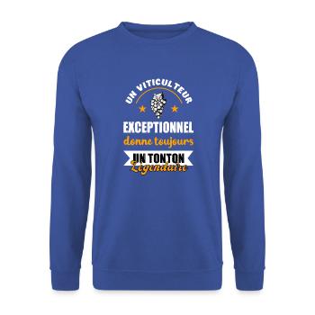 Un viticulteur exceptionnel donne toujours - Sweat-shirt Unisexe - bleu royal - Devant - Alina (178cm) & Michal (187cm)