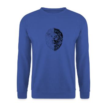 polygon lion art | lion head - Unisex Sweatshirt - royal blue - Front - Alina (178cm) & Michal (187cm)