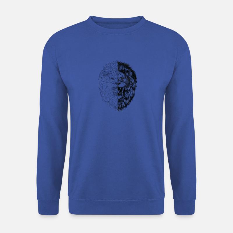 polygon löwe kunst | löwenkopf - Unisex Pullover - Royalblau
