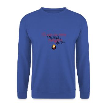 Tu sais ma môme que je suis morgane de toi - Sweat-shirt Unisexe - bleu royal - Devant - Alina (178cm) & Michal (187cm)