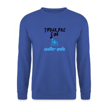 t-shirt je peux pas j'ai water-polo. Cadeau - Sweat-shirt Unisexe - bleu royal - Devant - Alina (178cm) & Michal (187cm)
