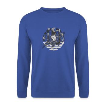 Ein stilvolles Emblem - Unisex Pullover - Royalblau - Vorne - Alina (178cm) & Michal (187cm)