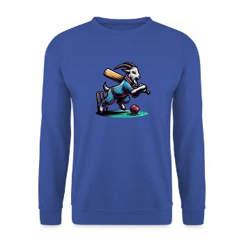 Chèvres Cricket Amant Sportsman Team Design - Sweat-shirt Unisexe - bleu royal - Devant - Alina (178cm) & Michal (187cm)