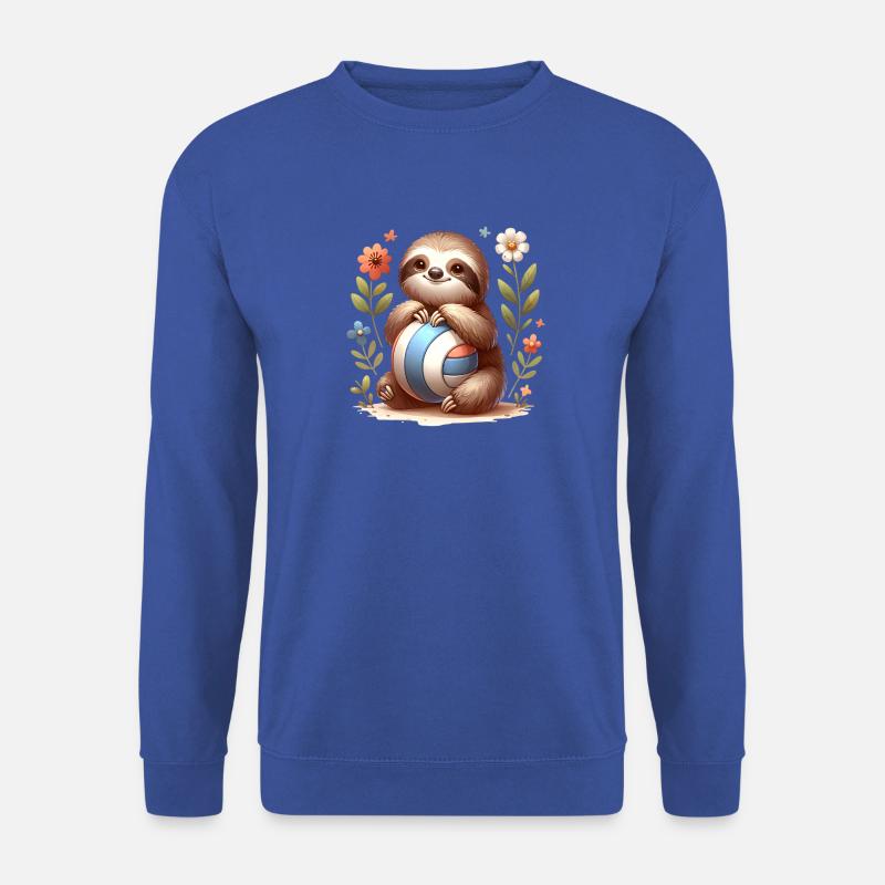 Süßes Faultier Spielt Volleyball Design - Unisex Pullover - Royalblau