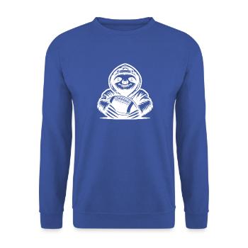 Sloth Quarterback American Football - Unisex Sweatshirt - royal blue - Front - Alina (178cm) & Michal (187cm)