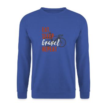 Eat Sleep Gravel Repeat Gravel Bike - Unisex Pullover - Royalblau - Vorne - Alina (178cm) & Michal (187cm)