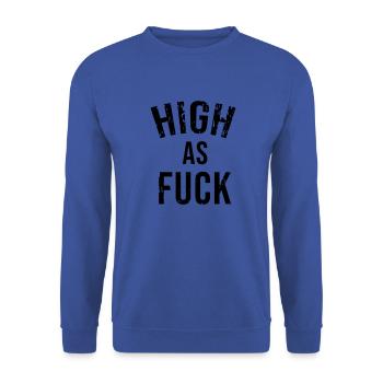 High as fuck - Unisex Pullover - Royalblau - Vorne - Alina (178cm) & Michal (187cm)