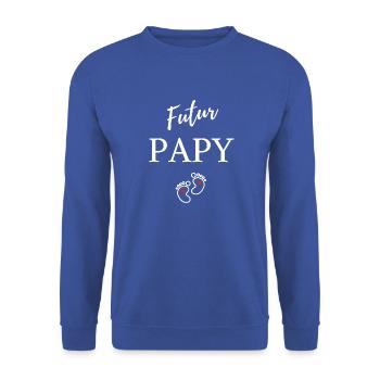 Futur Papy - Sweat-shirt Unisexe - bleu royal - Devant - Alina (178cm) & Michal (187cm)