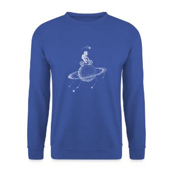 Astronaut Stars Galaxy Planet Bicycle Space - Unisex Sweatshirt - royal blue - Front - Alina (178cm) & Michal (187cm)