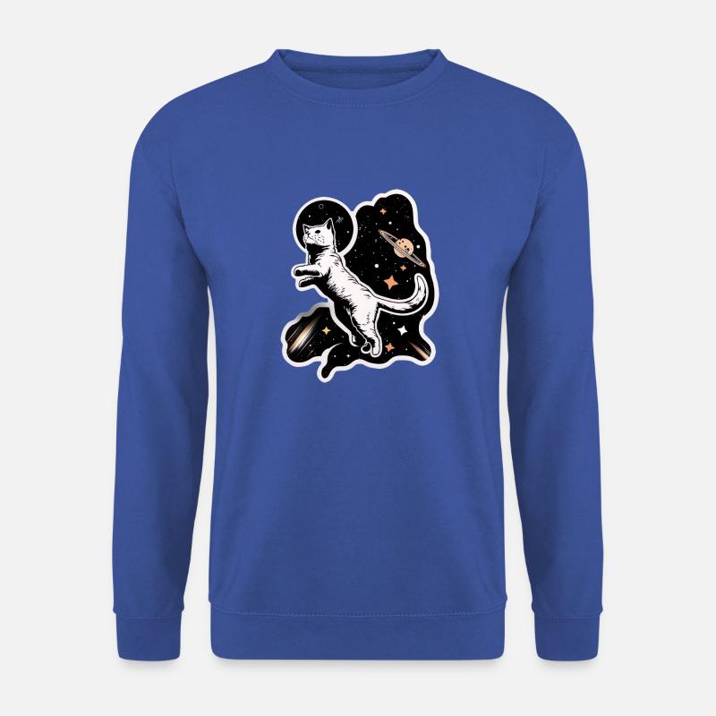 Katze, Weltraum, Abenteuer Sticker Astronaut - Unisex Pullover - Royalblau