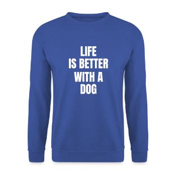 Dog Hund - Unisex Pullover - Royalblau - Vorne - Alina (178cm) & Michal (187cm)