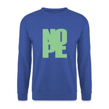 NOPE - sei kein Ja - Sager! - Unisex Pullover - Royalblau - Vorne - Alina (178cm) & Michal (187cm)