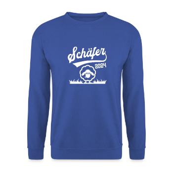 Schäfer 2024 Ausbildung Prüfung Tierwirt Azubi - Unisex Pullover - Royalblau - Vorne - Alina (178cm) & Michal (187cm)