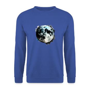 Moon Watercolor Watercolors - Unisex Sweatshirt - royal blue - Front - Alina (178cm) & Michal (187cm)