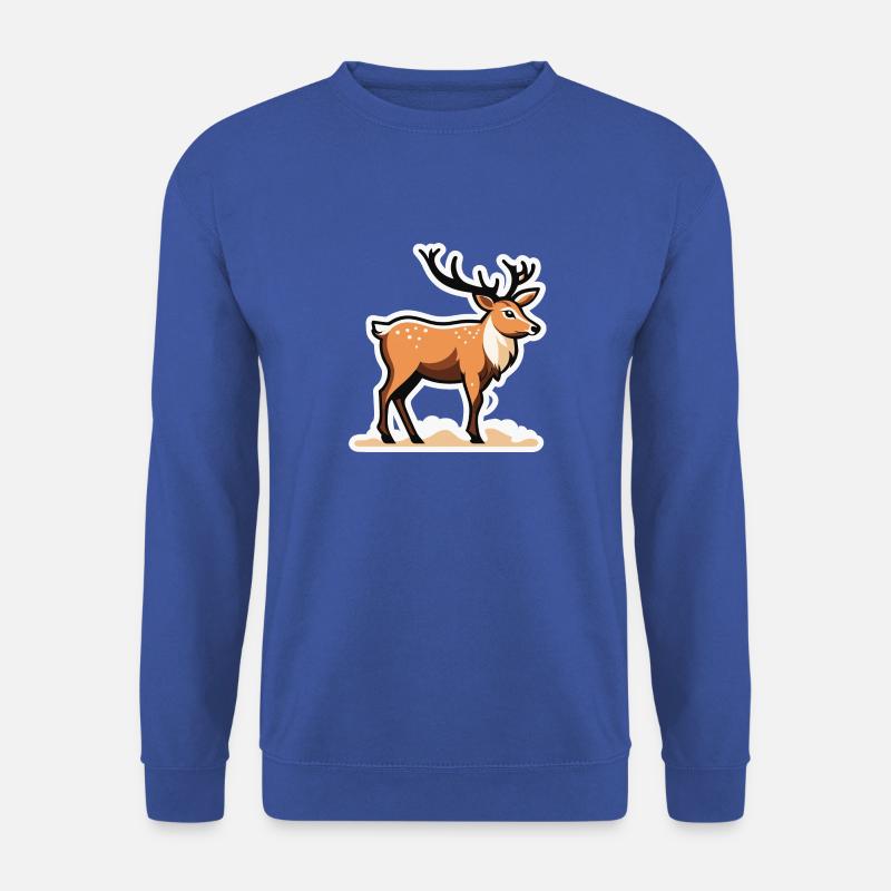 Rentier Weihnachten Zeichnung - Unisex Pullover - Royalblau