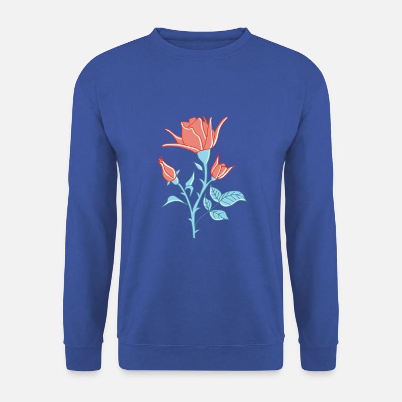 Illustration einer roten Rose - Unisex Pullover - Royalblau