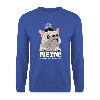american Bully Polizeihund french Bulldog Wachhund - Unisex Pullover - Royalblau - Vorne - Alina (178cm) & Michal (187cm)