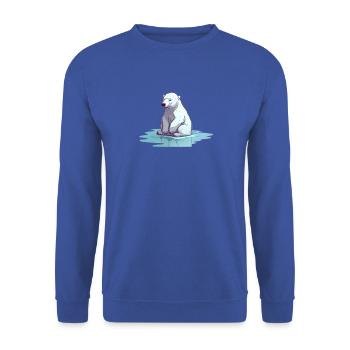 Ours polaire sans glace Changement climatique - Sweat-shirt Unisexe - bleu royal - Devant - Alina (178cm) & Michal (187cm)