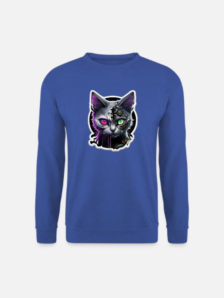 head of zombie cat - Unisex Pullover - Royalblau