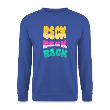 Beck  - Unisex Pullover - Royalblau - Vorne - Alina (178cm) & Michal (187cm)
