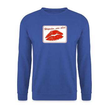 Ich schäme mich, also bin ich es - Unisex Pullover - Royalblau - Vorne - Alina (178cm) & Michal (187cm)