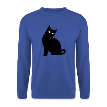 Cat Silhouette Black Gift Cat Lover - Unisex Sweatshirt - royal blue - Front - Alina (178cm) & Michal (187cm)