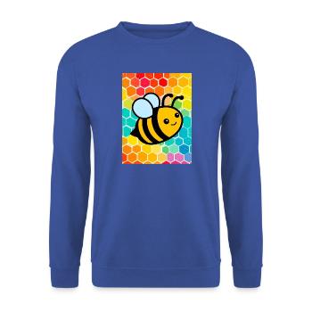 Biene - Unisex Pullover - Royalblau - Vorne - Alina (178cm) & Michal (187cm)