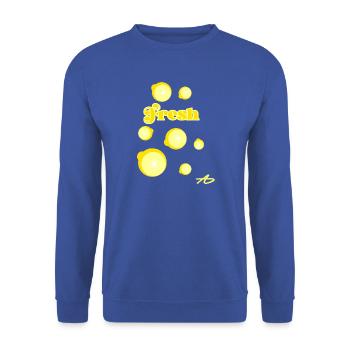 Lemon Fresh Tippfehler - Unisex Pullover - Royalblau - Vorne - Alina (178cm) & Michal (187cm)